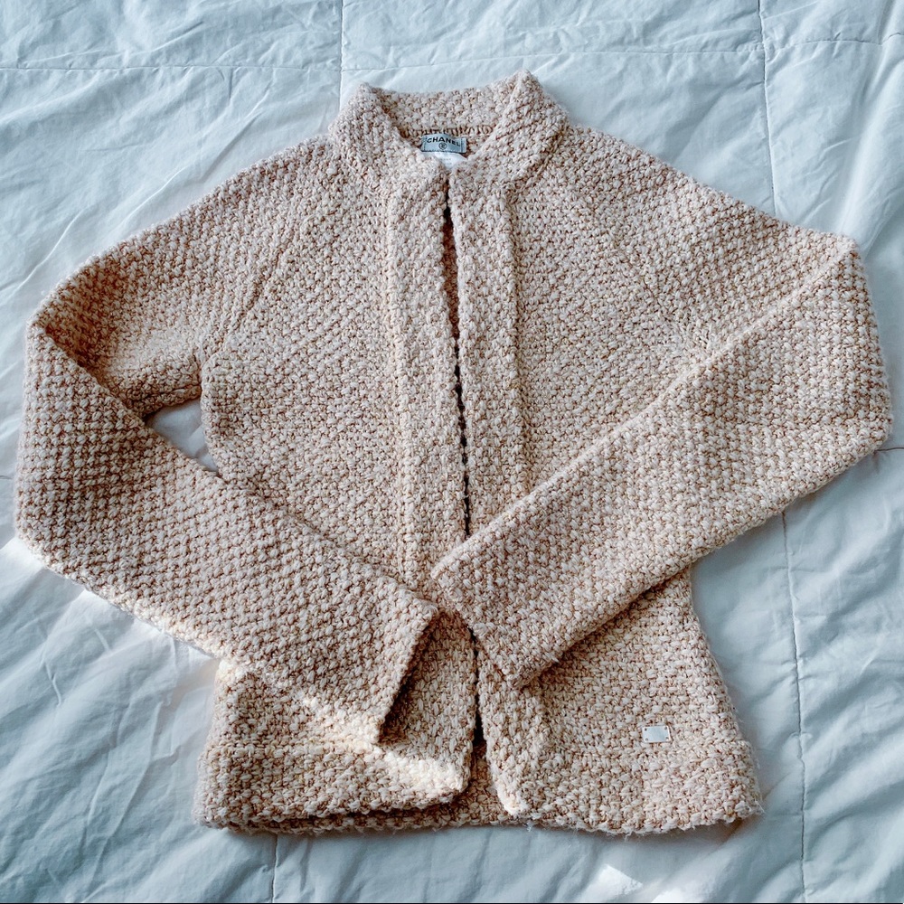 CHANEL Beige Textured Suit Jacket